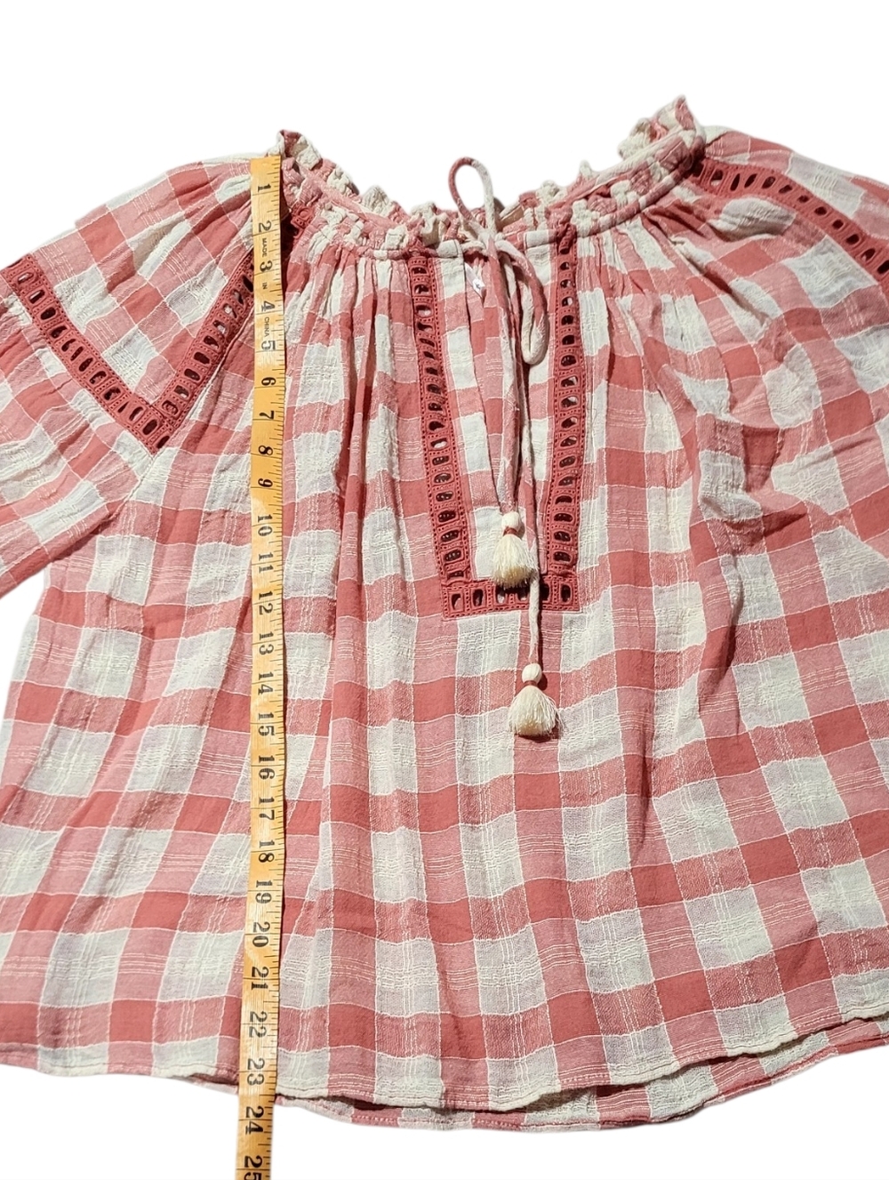Free People Gingham Honey Grove Top Size Large - Picture 6 of 6